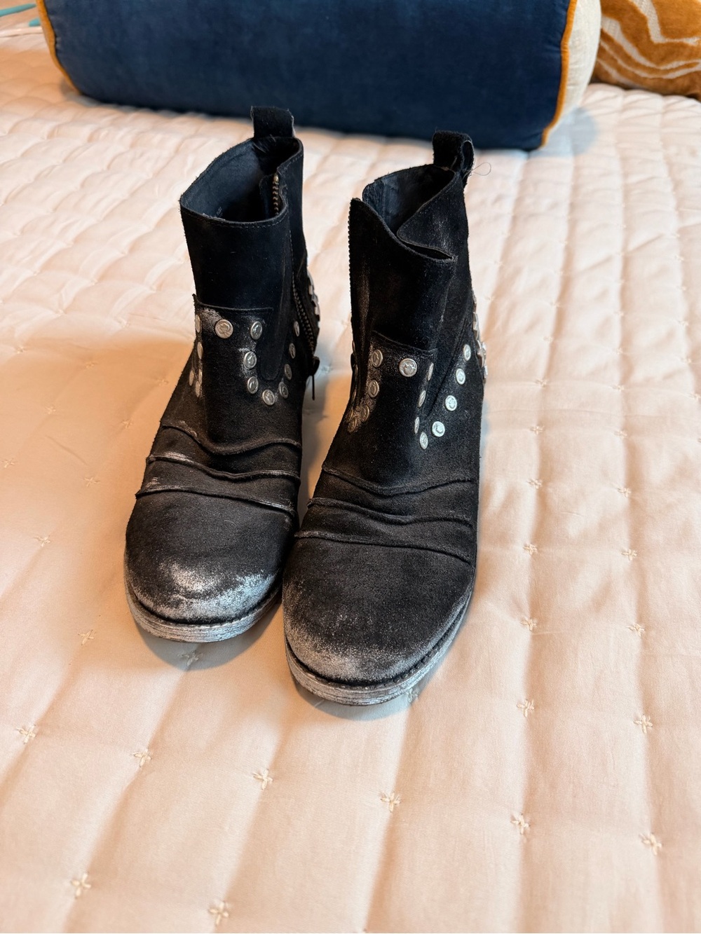 MIA Limited Edition Women’s Black Studded Suede Ankle Booties